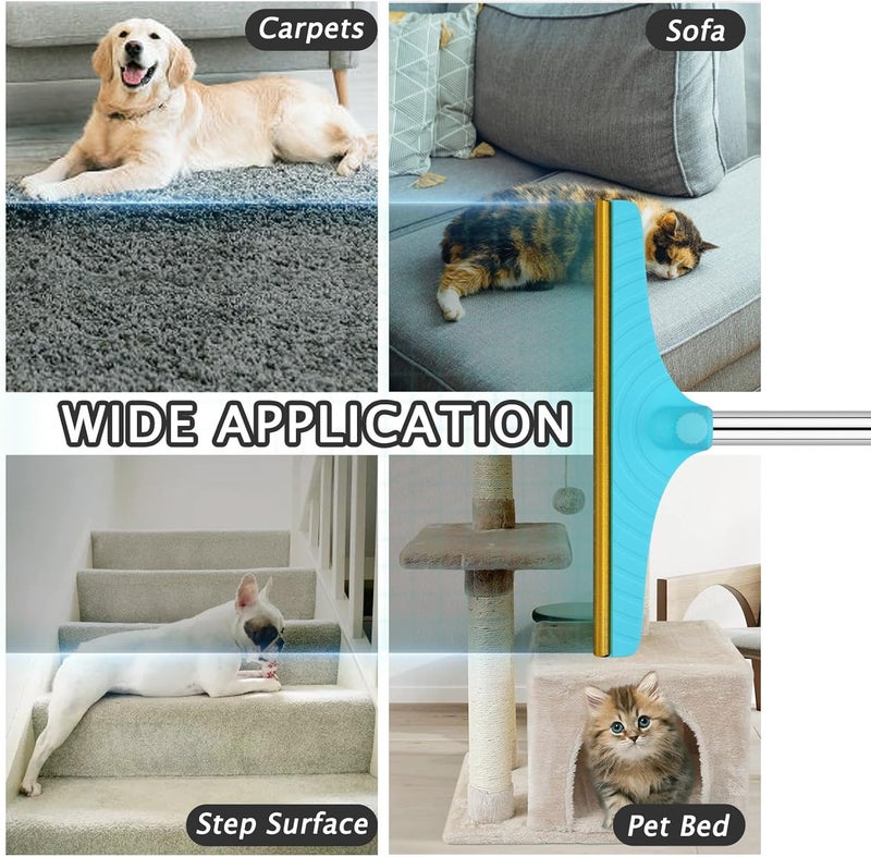 Eaersan Carpet Rake for Pet Hair Removal - Reusable Pet Hair Remover, 60” Adjustable Long Handle Cat Dog Carpet Rake Scraper with Patented Design, Dog Hair Rake Brush for Rugs, Mats - Image 4
